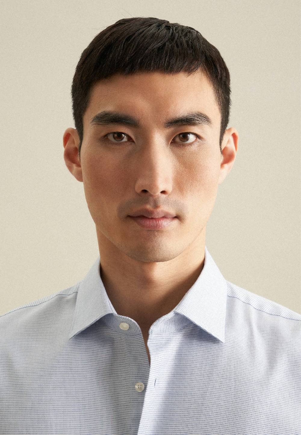 Studio Seidensticker Bügelleichtes Struktur Business Hemd In Regular Mit Kentkragen