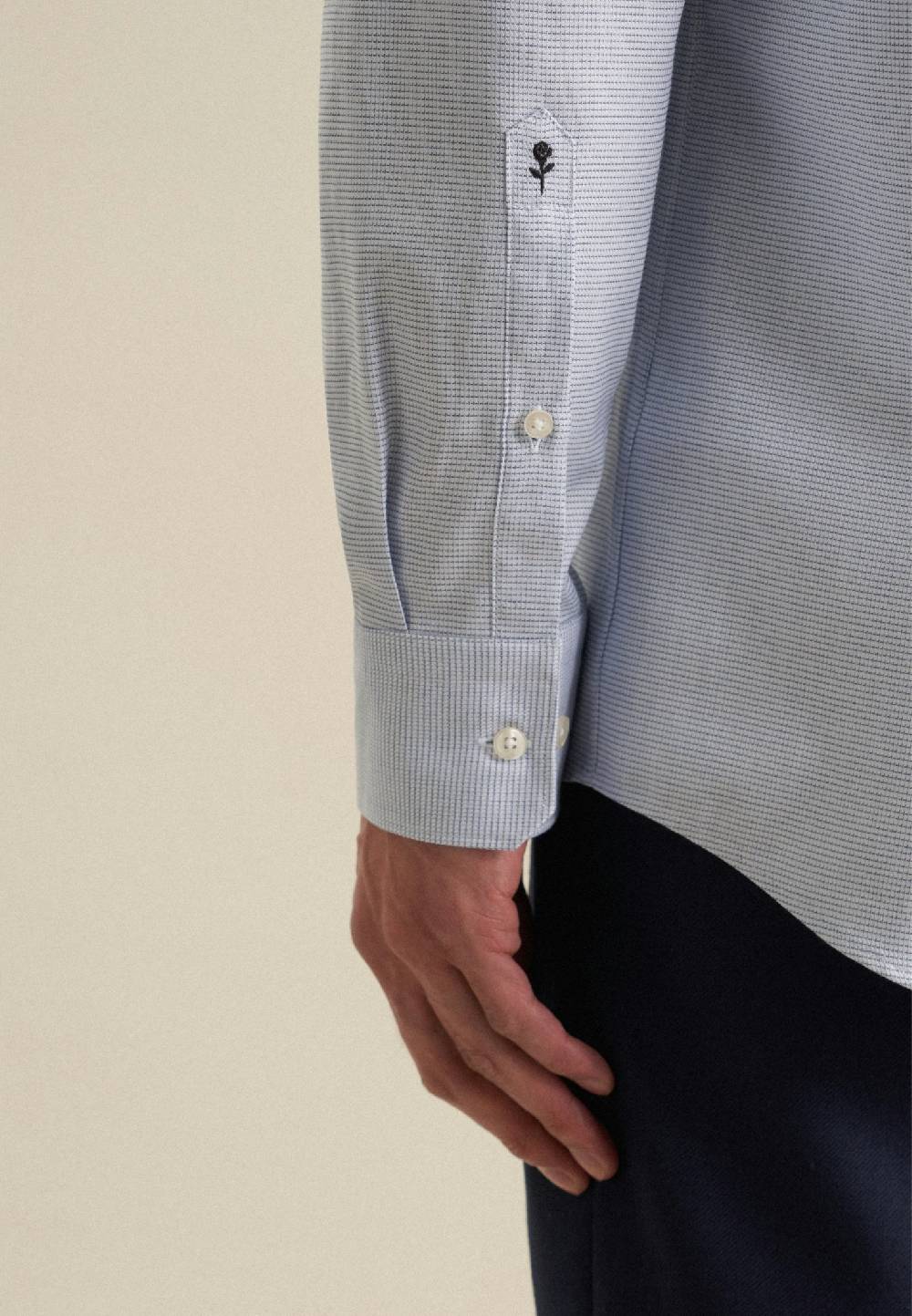 Studio Seidensticker Bügelleichtes Struktur Business Hemd In Regular Mit Kentkragen