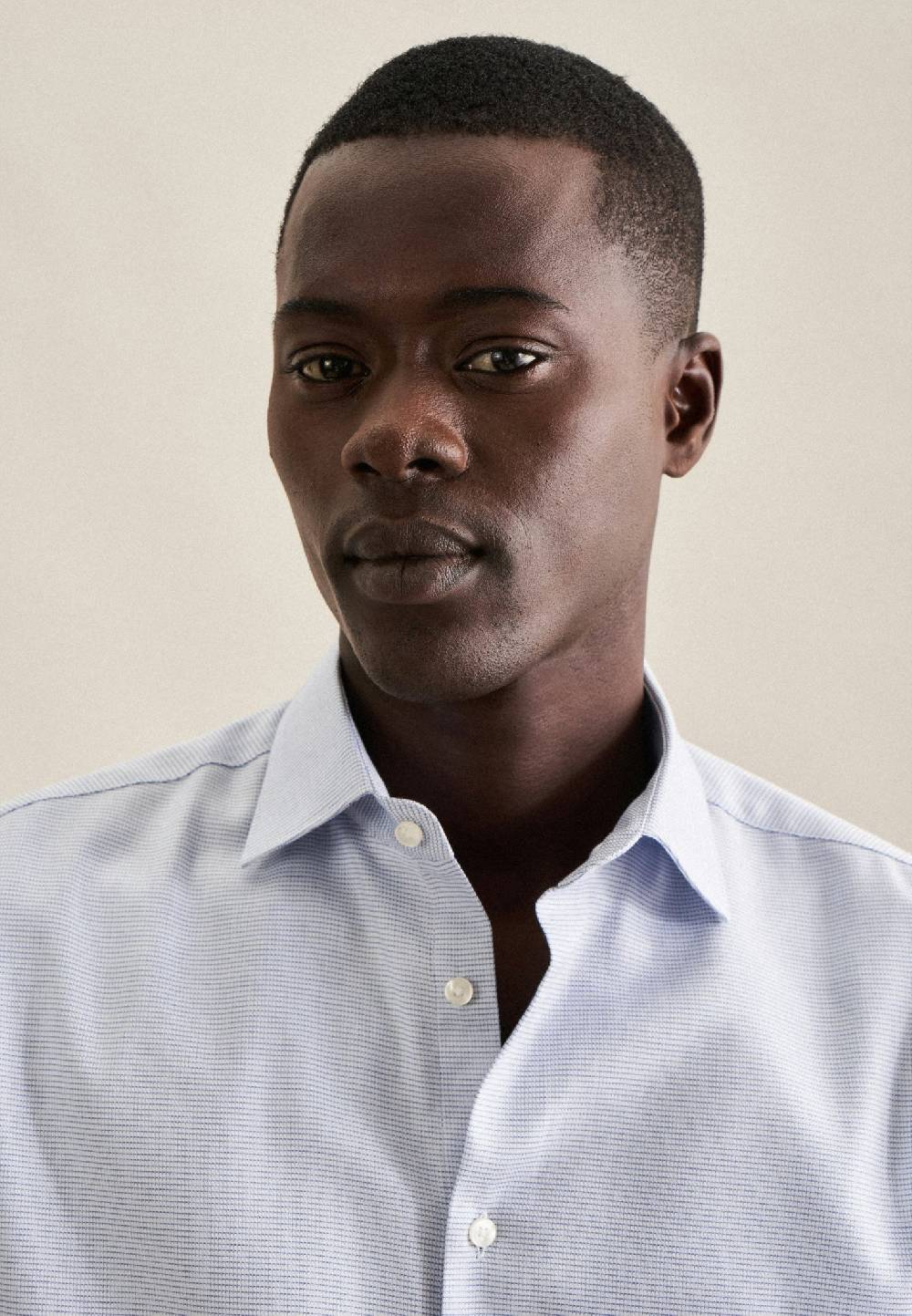 Studio Seidensticker Bügelleichtes Struktur Business Hemd In Slim Mit Kentkragen