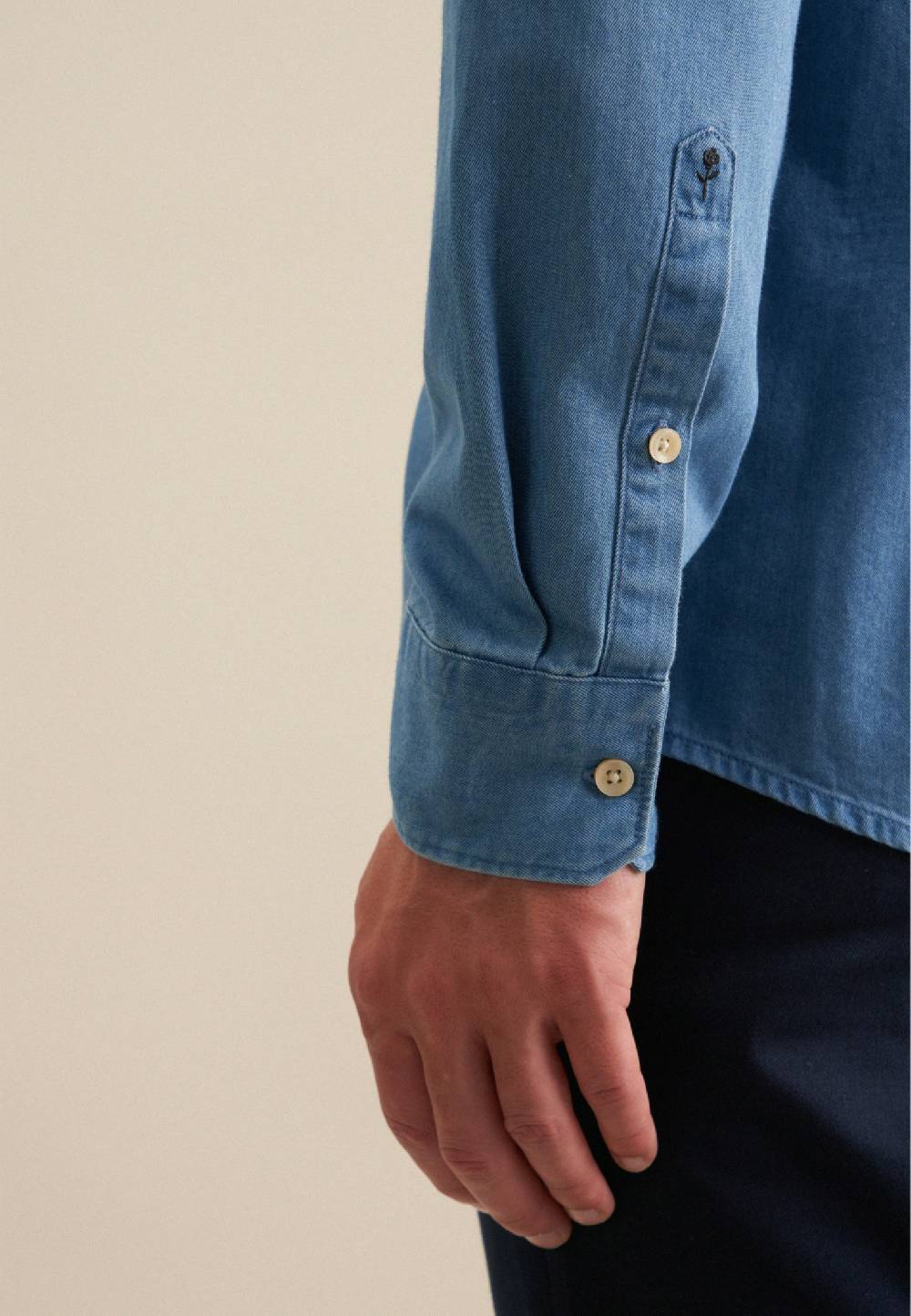 Studio Seidensticker Denim Casual Hemd In Slim Mit Button-Down-Kragen