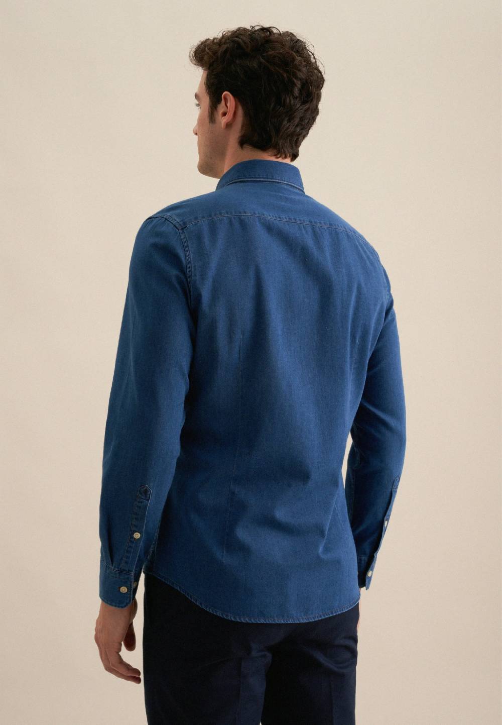 Studio Seidensticker Denim Casual Hemd In Slim Mit Button-Down-Kragen