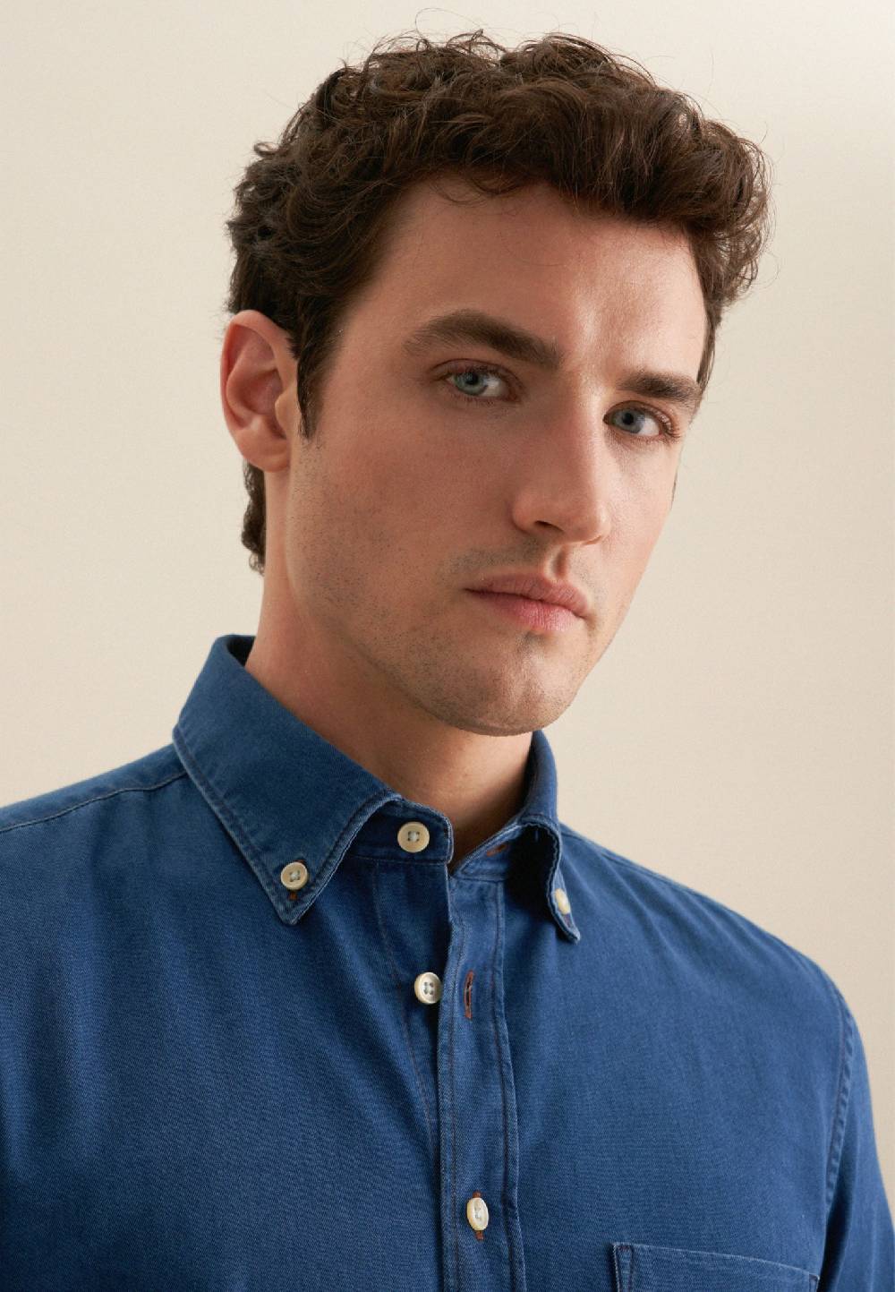 Studio Seidensticker Denim Casual Hemd In Slim Mit Button-Down-Kragen