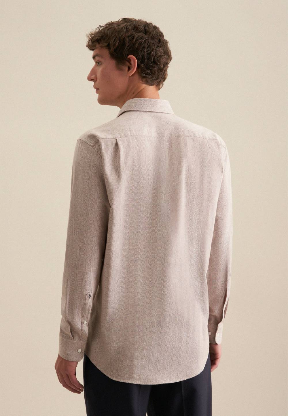 Studio Seidensticker Fischgrat Flanellhemd In Regular Mit Kentkragen