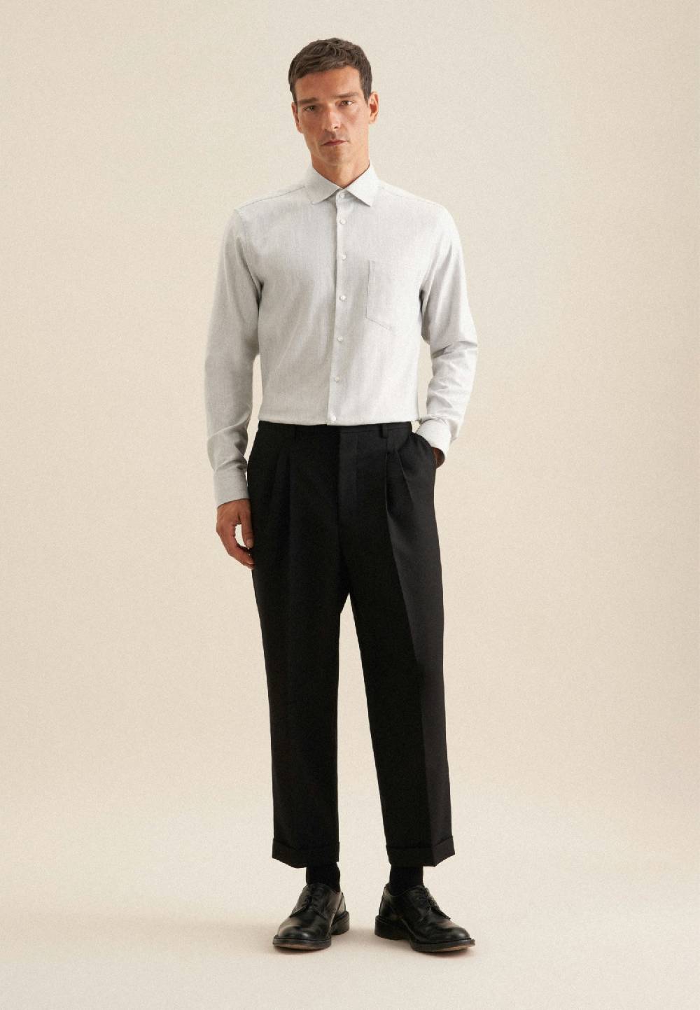 Studio Seidensticker Fischgrat Flanellhemd In Regular Mit Kentkragen