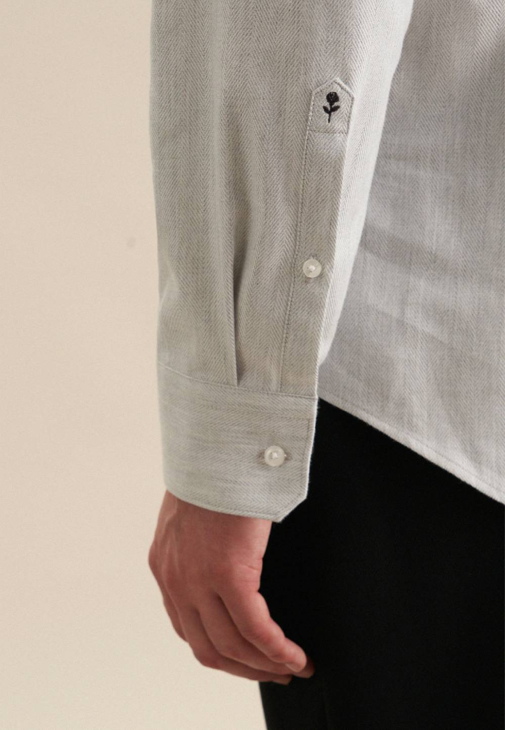 Studio Seidensticker Fischgrat Flanellhemd In Slim Mit Kentkragen