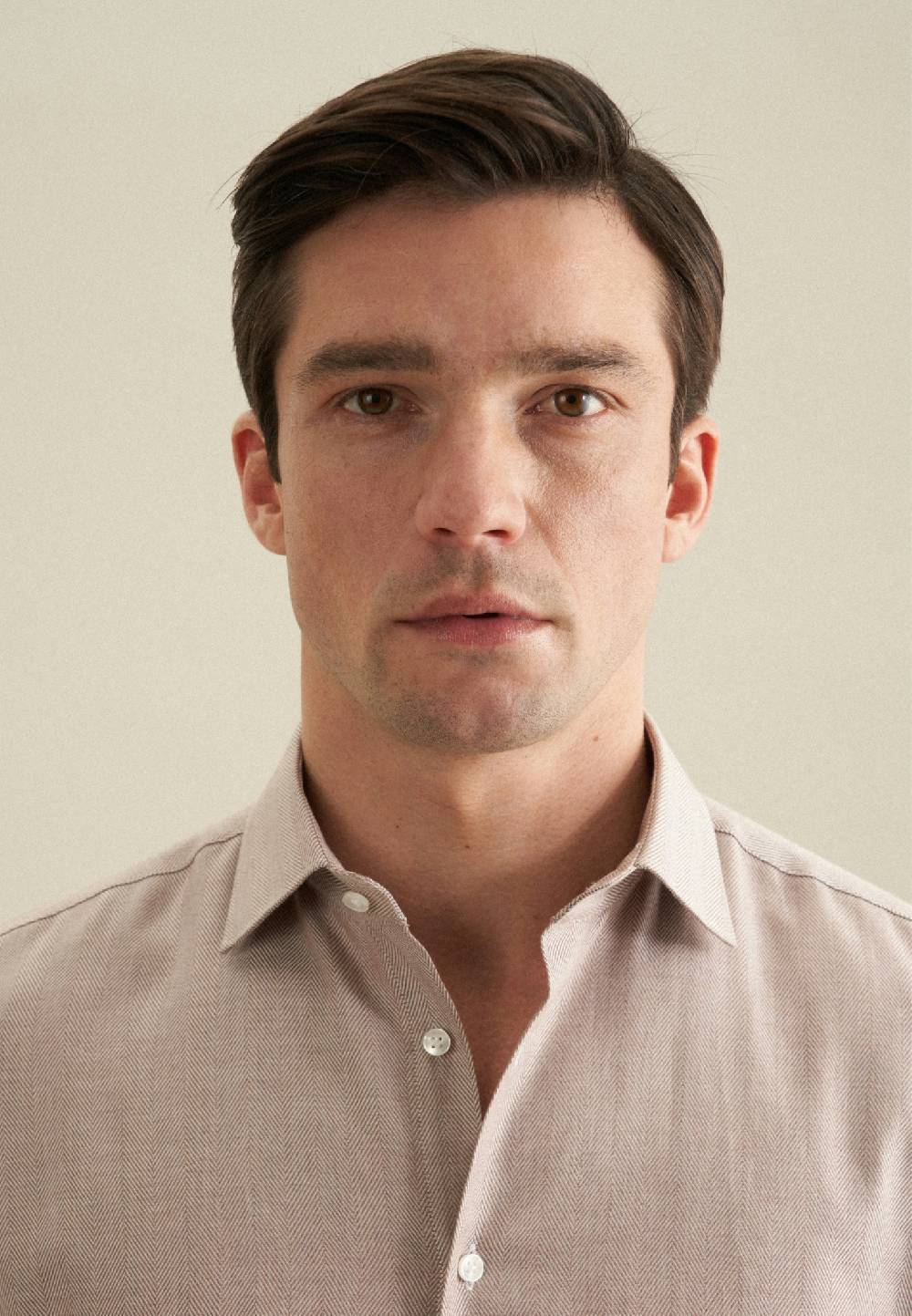 Studio Seidensticker Fischgrat Flanellhemd In Slim Mit Kentkragen