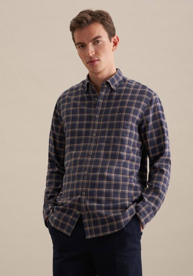 Studio Seidensticker Flanell Casual Hemd in Regular mit Button-Down-Kragen