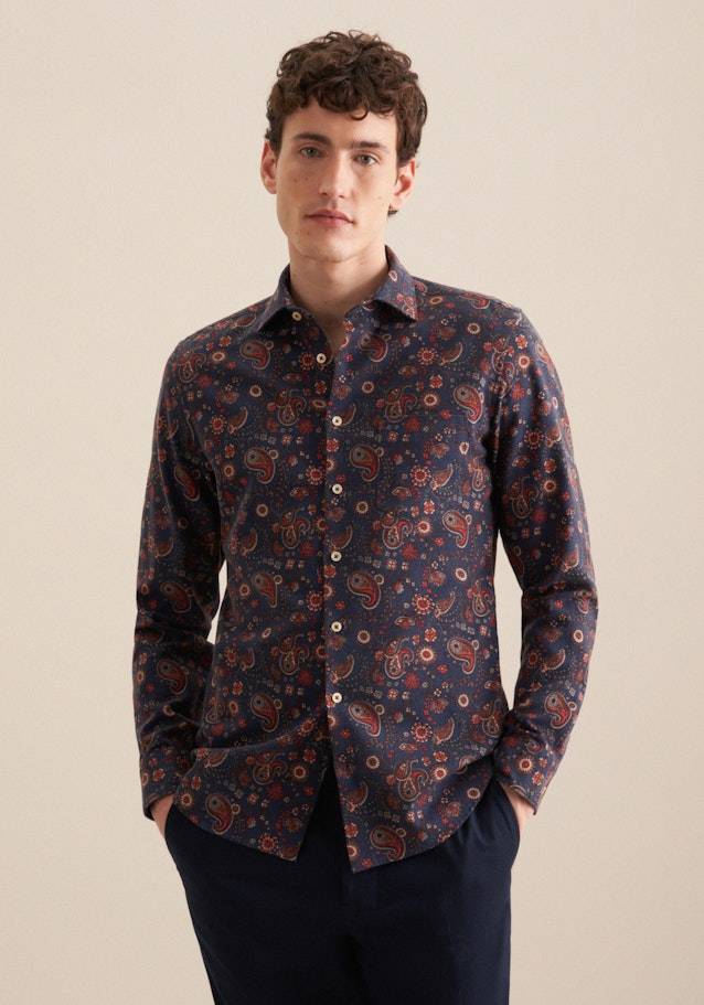 Studio Seidensticker Flanell Casual Hemd in Slim mit Kentkragen