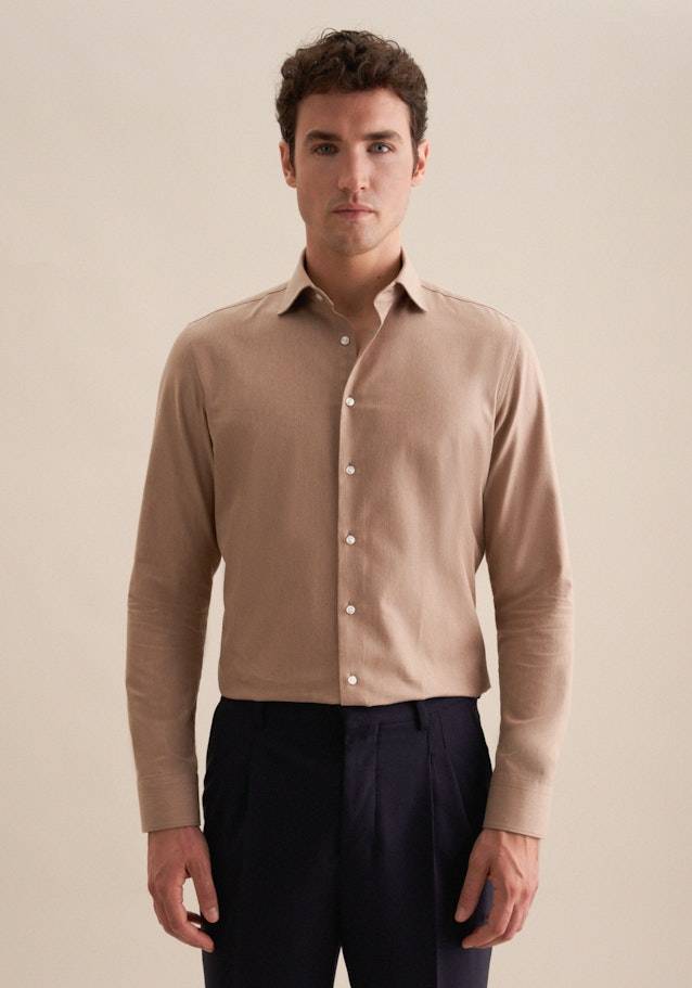 Studio Seidensticker Flanell Flanellhemd in Shaped mit Kentkragen