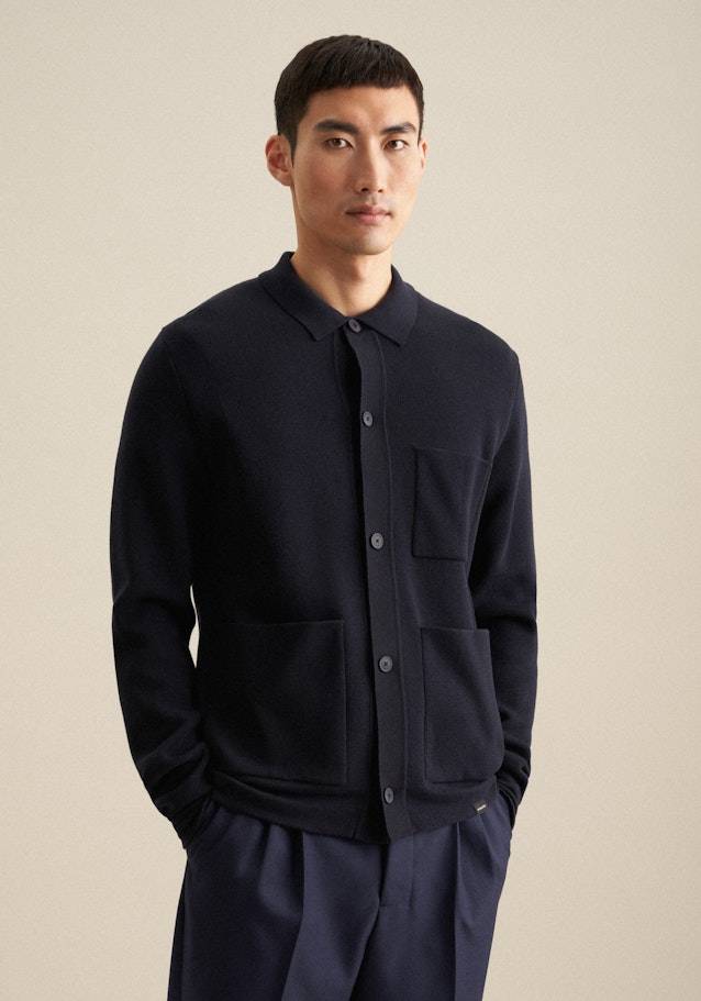 Studio Seidensticker Kragen Strick-Jacke Regular 100% Baumwolle