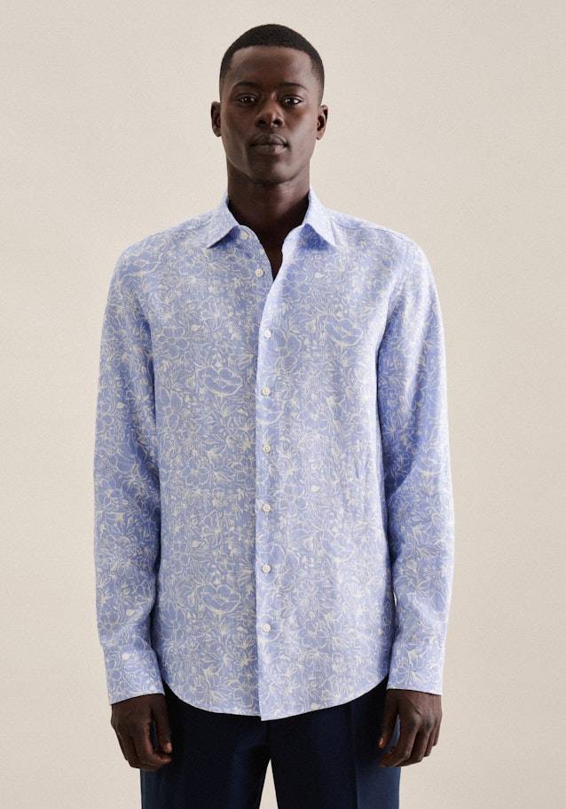 Studio Seidensticker Leinen Business Hemd in Shaped mit Kentkragen