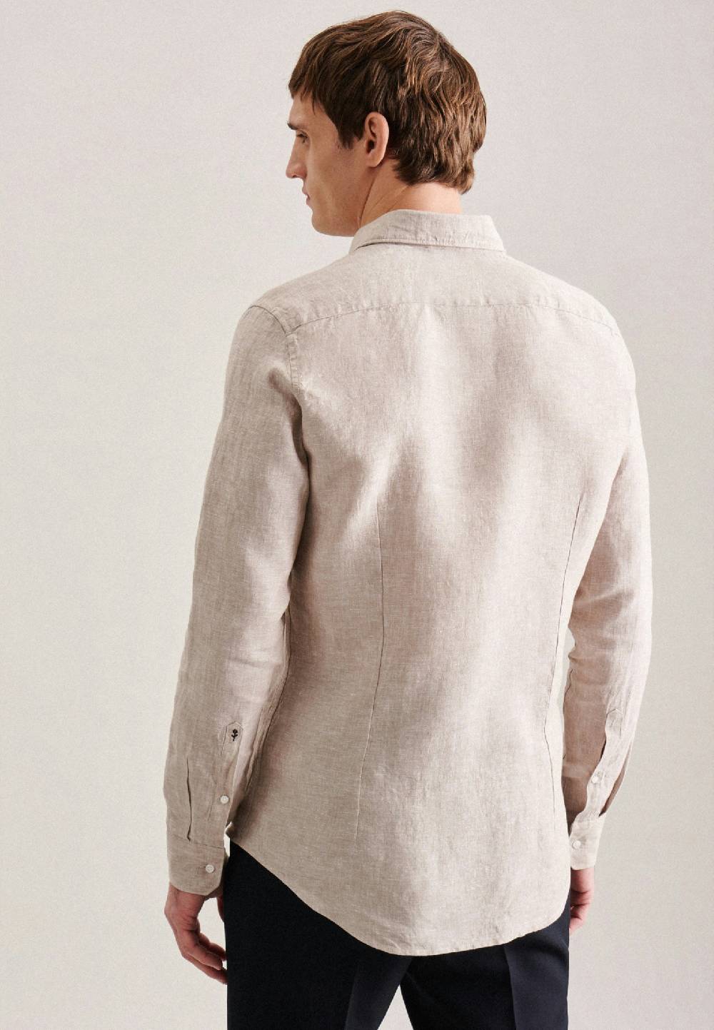 Studio Seidensticker Leinen Business Hemd In Shaped Mit Kentkragen