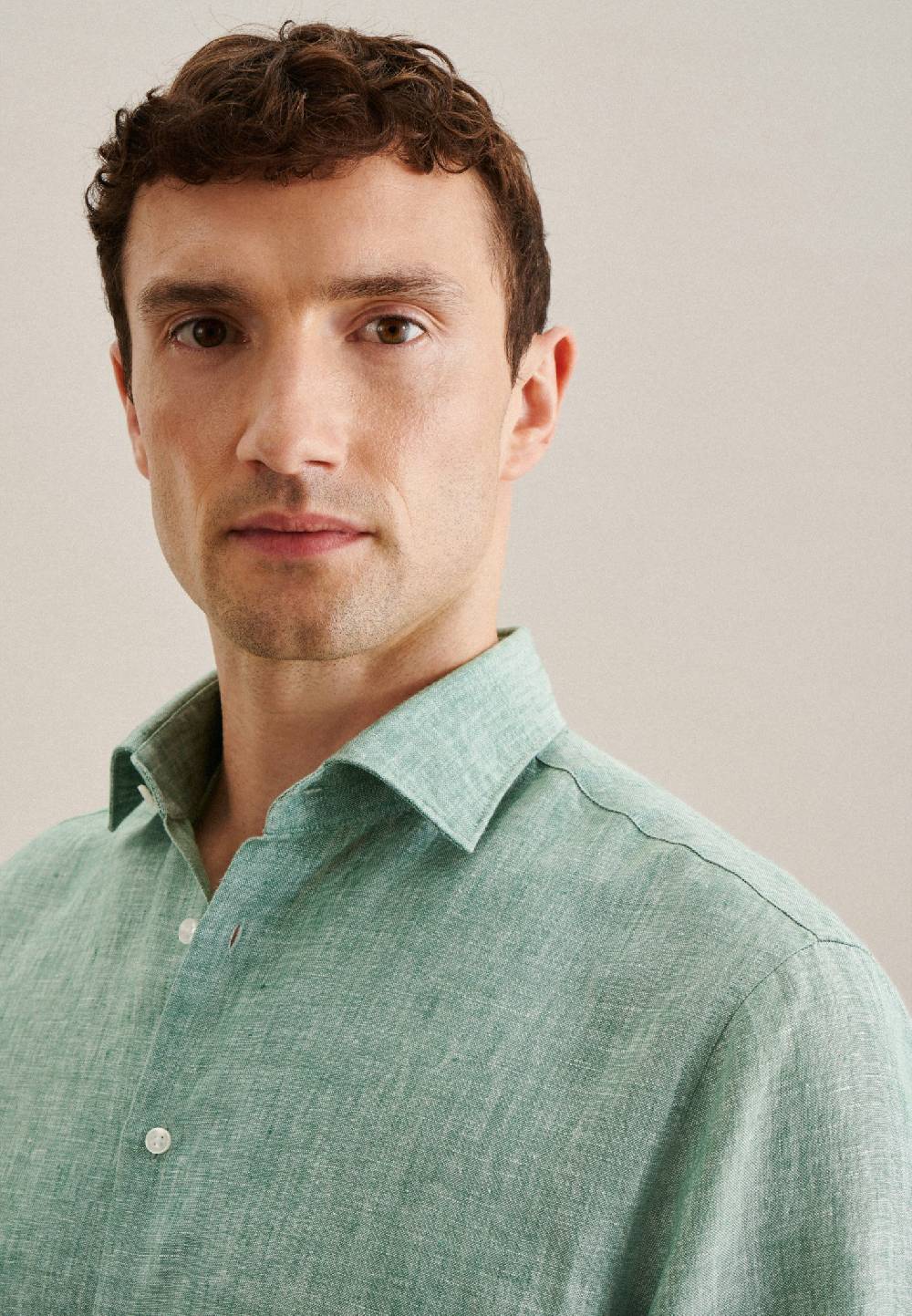 Studio Seidensticker Leinen Business Hemd In Shaped Mit Kentkragen