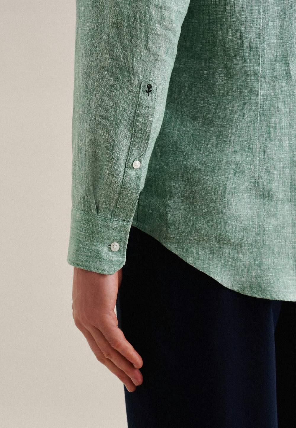 Studio Seidensticker Leinen Business Hemd In Shaped Mit Kentkragen