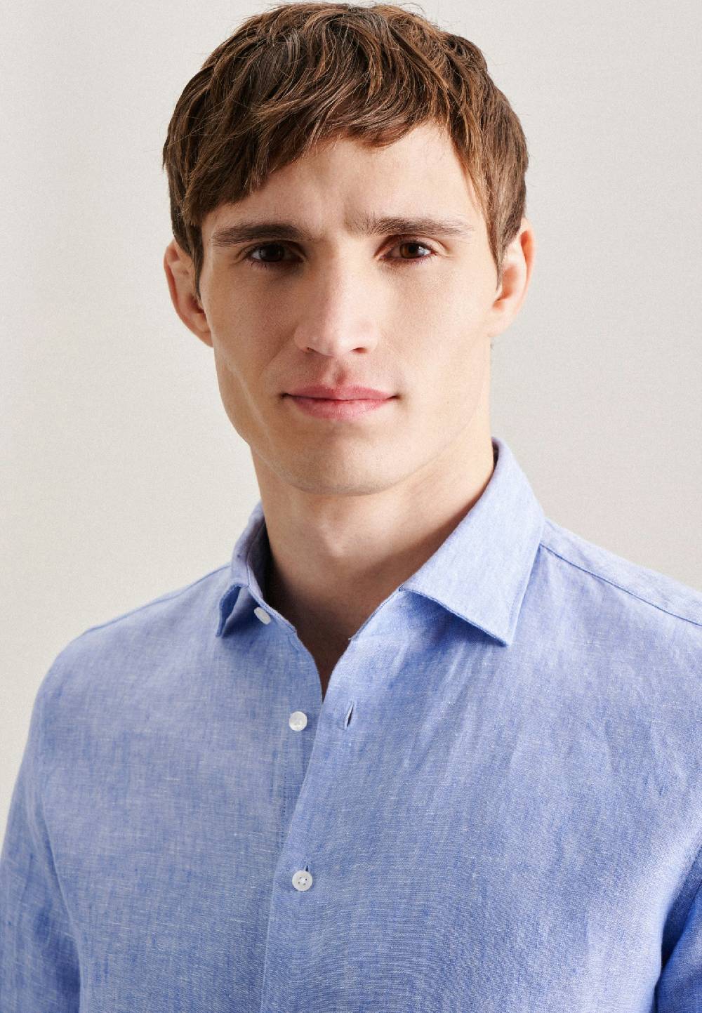 Studio Seidensticker Leinen Business Hemd In Slim Mit Kentkragen