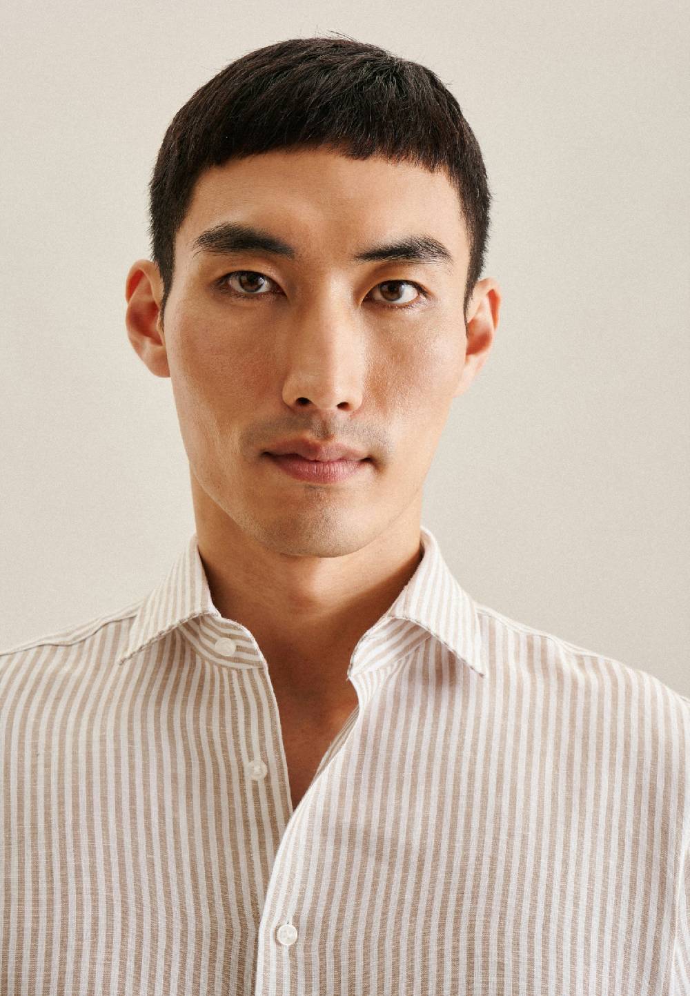 Studio Seidensticker Leinen Business Hemd In Slim Mit Kentkragen