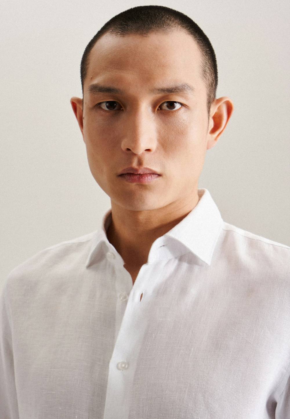 Studio Seidensticker Leinen Business Hemd In Slim Mit Kentkragen