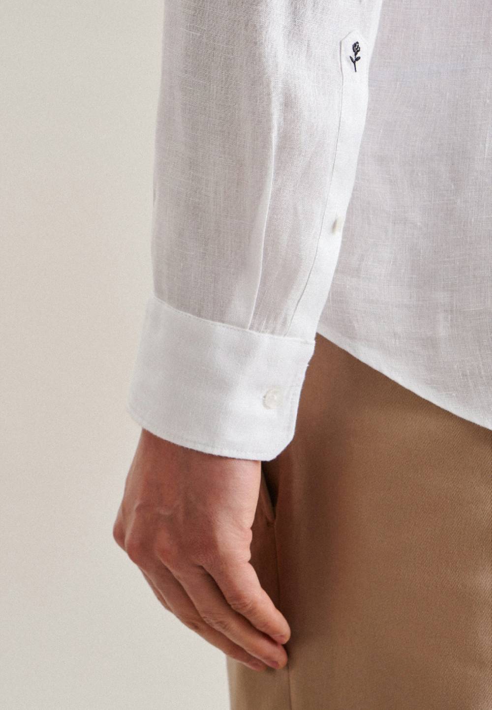 Studio Seidensticker Leinen Business Hemd In Slim Mit Kentkragen