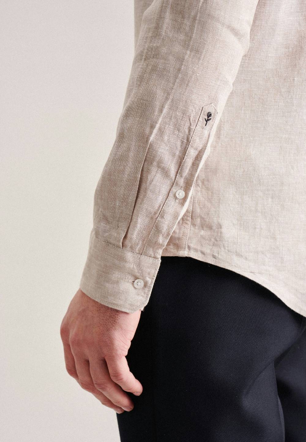 Studio Seidensticker Leinen Business Hemd In X-Slim Mit Kentkragen