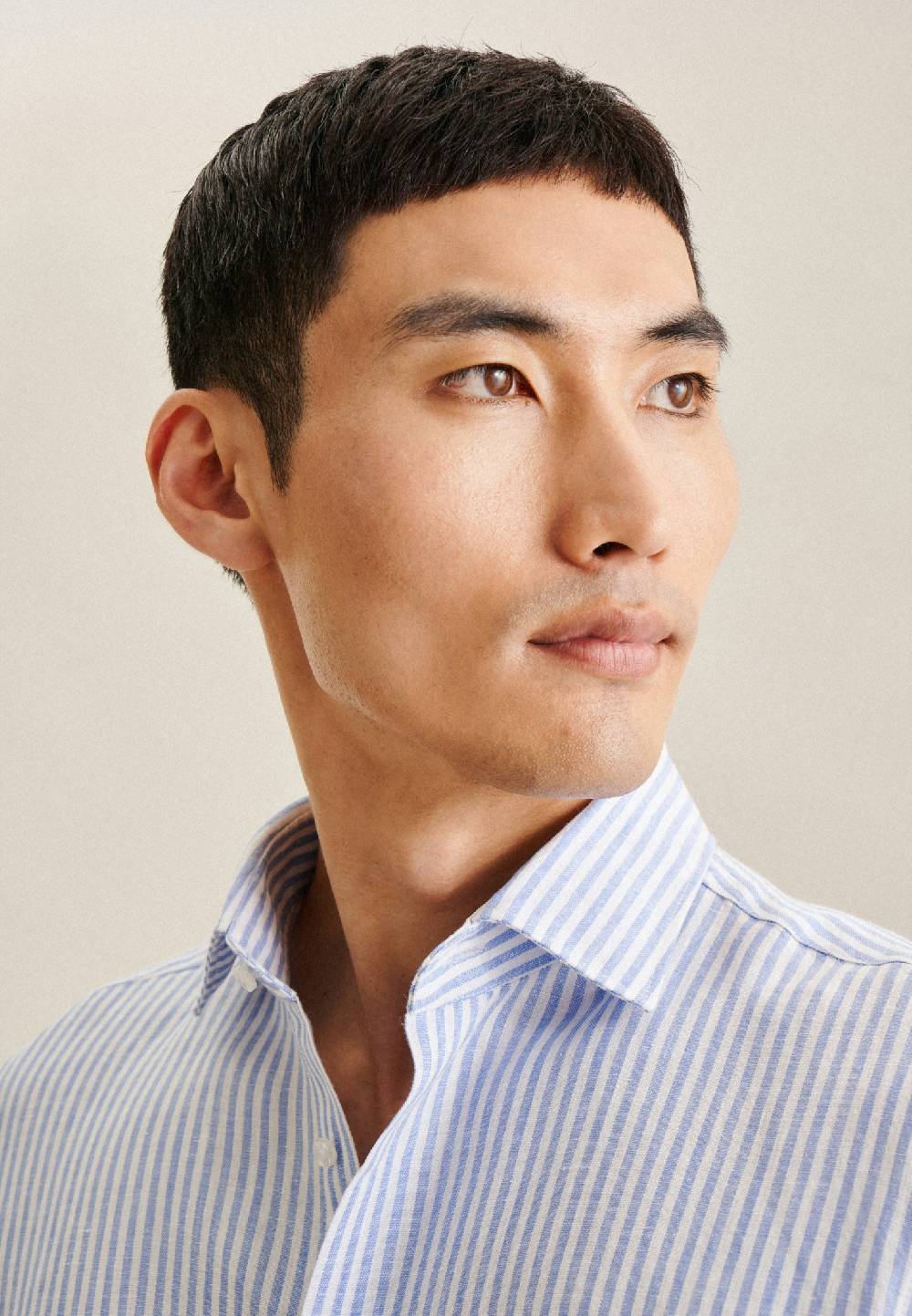 Studio Seidensticker Leinen Business Hemd In X-Slim Mit Kentkragen