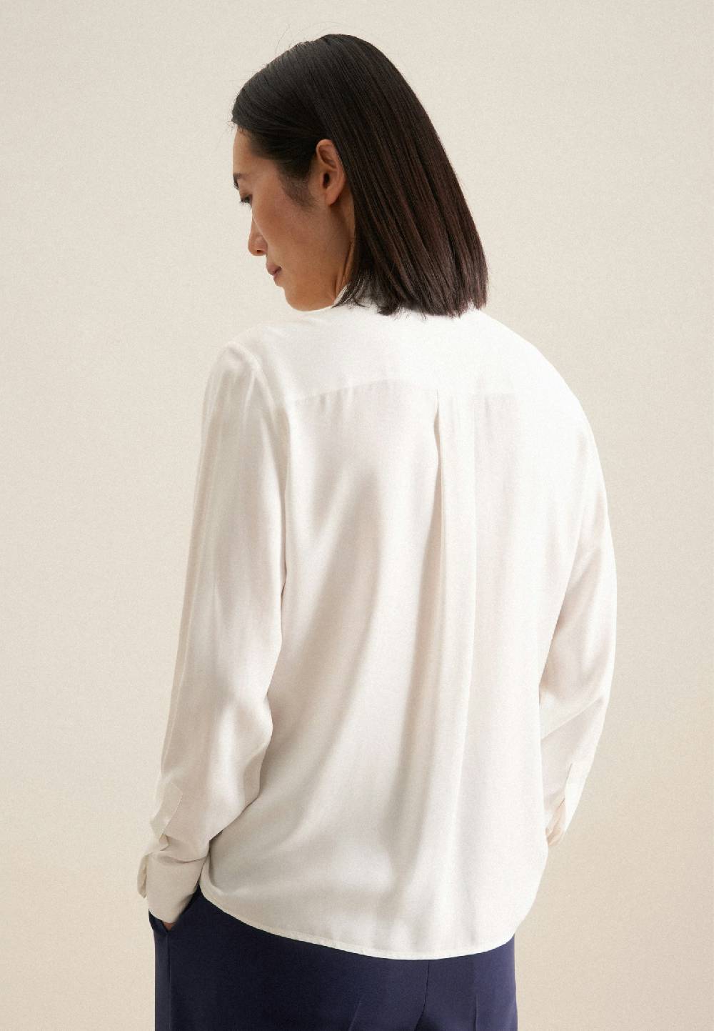 Studio Seidensticker Leinwandbindung Schluppenbluse