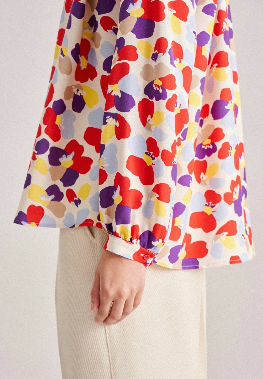 Studio Seidensticker Leinwandbindung Stehkragenbluse