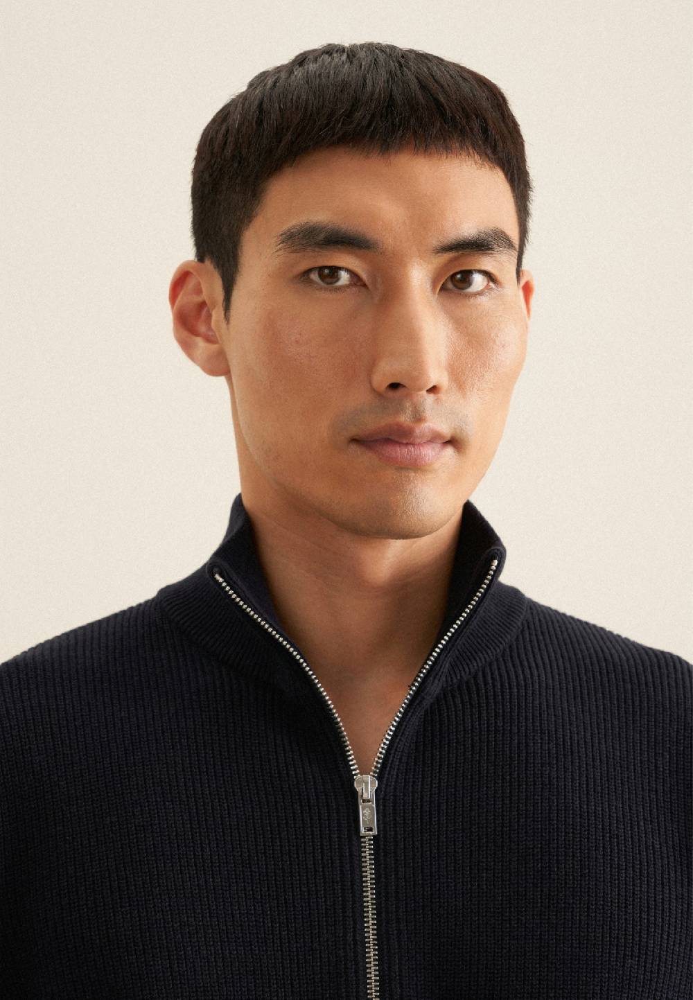 Studio Seidensticker Stehkragen Strick-Jacke Gerader Schnitt (Normal-Fit) 100% Baumwolle