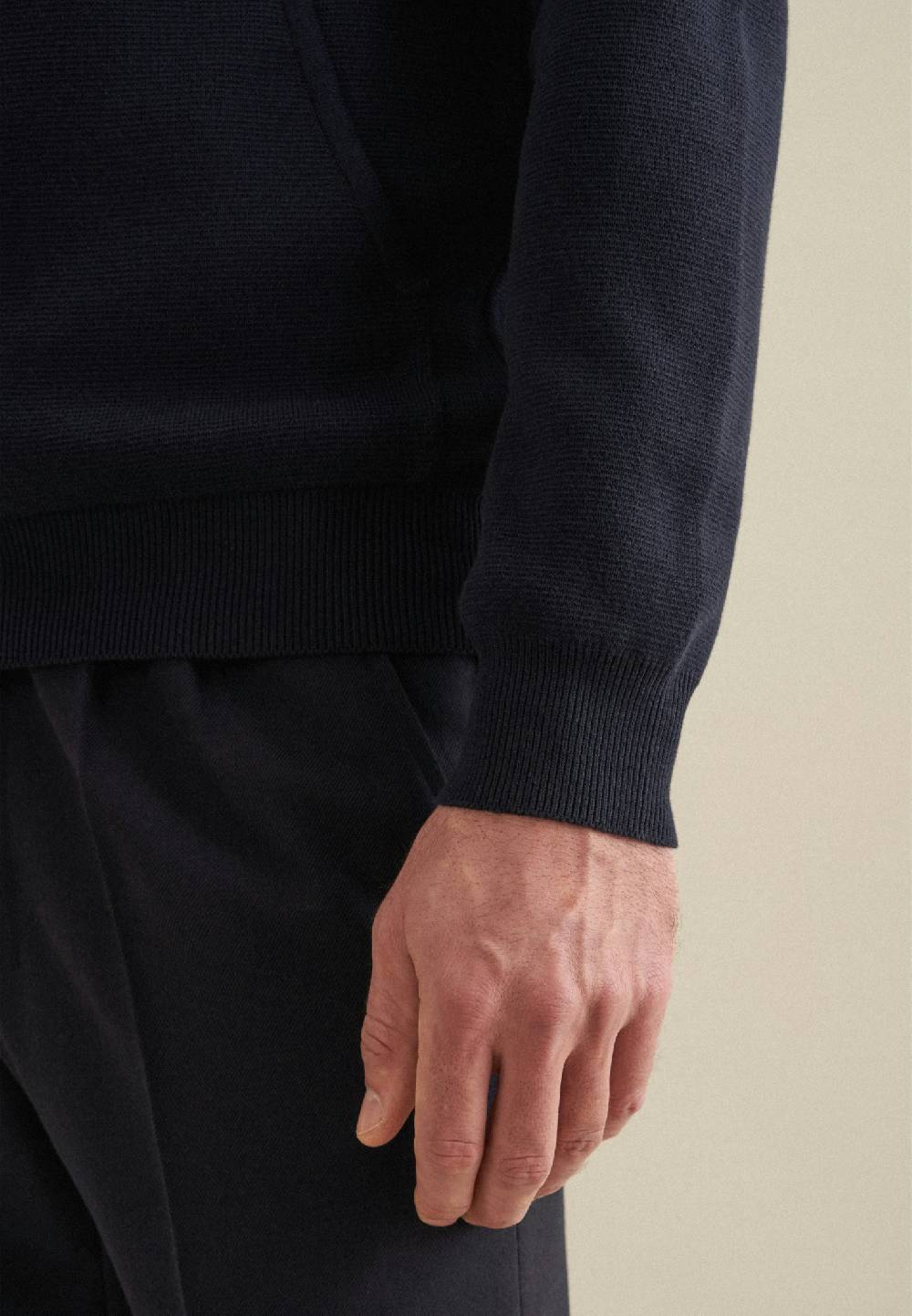 Studio Seidensticker Stehkragen Strick-Jacke Regular 100% Baumwolle