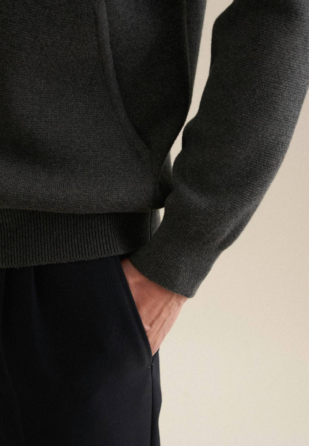 Studio Seidensticker Stehkragen Strick-Jacke Regular 100% Baumwolle