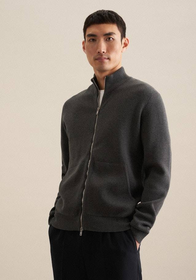 Studio Seidensticker Stehkragen Strick-Jacke Regular 100% Baumwolle