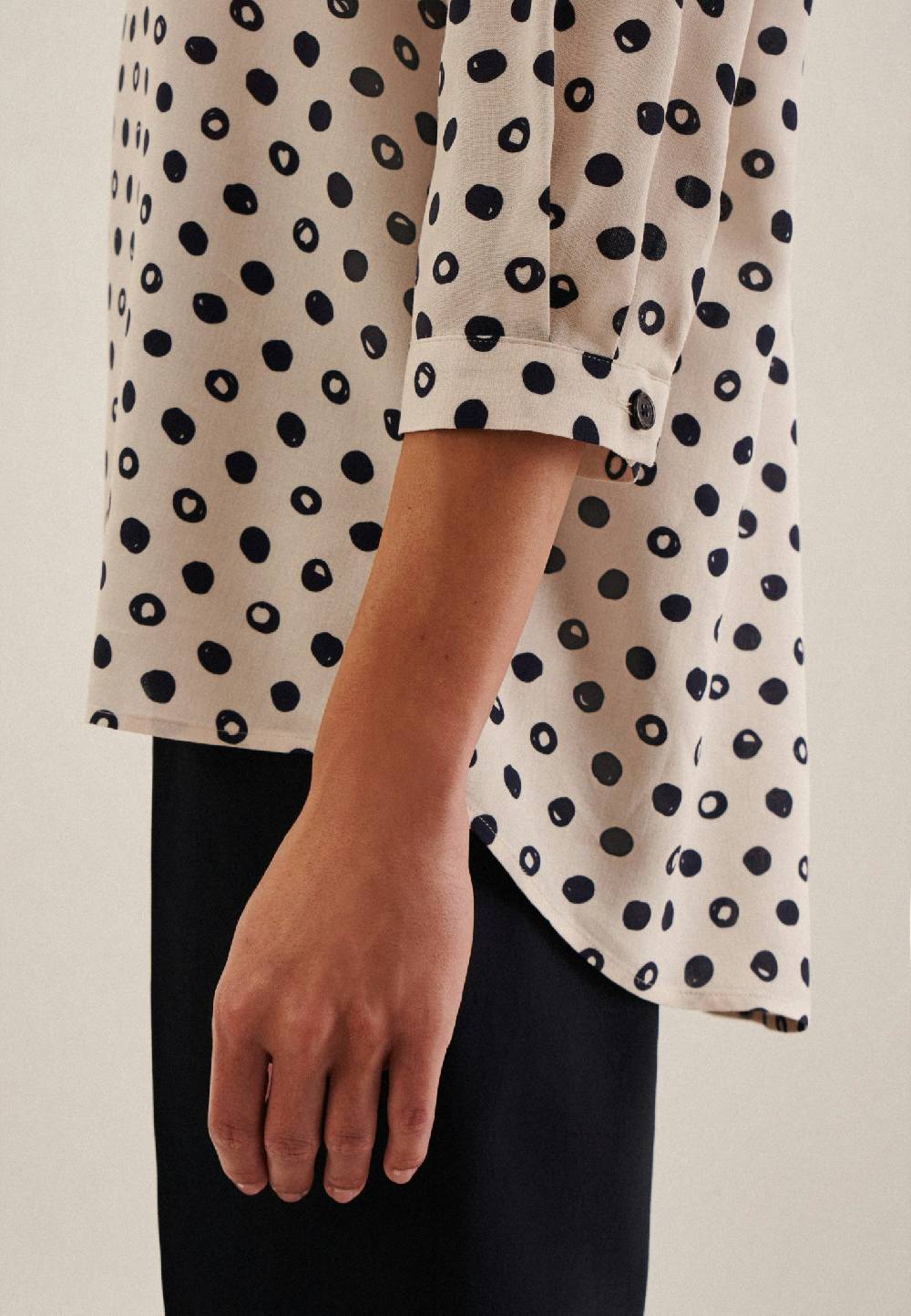 Studio Seidensticker 3/4-Arm Krepp Stehkragenbluse