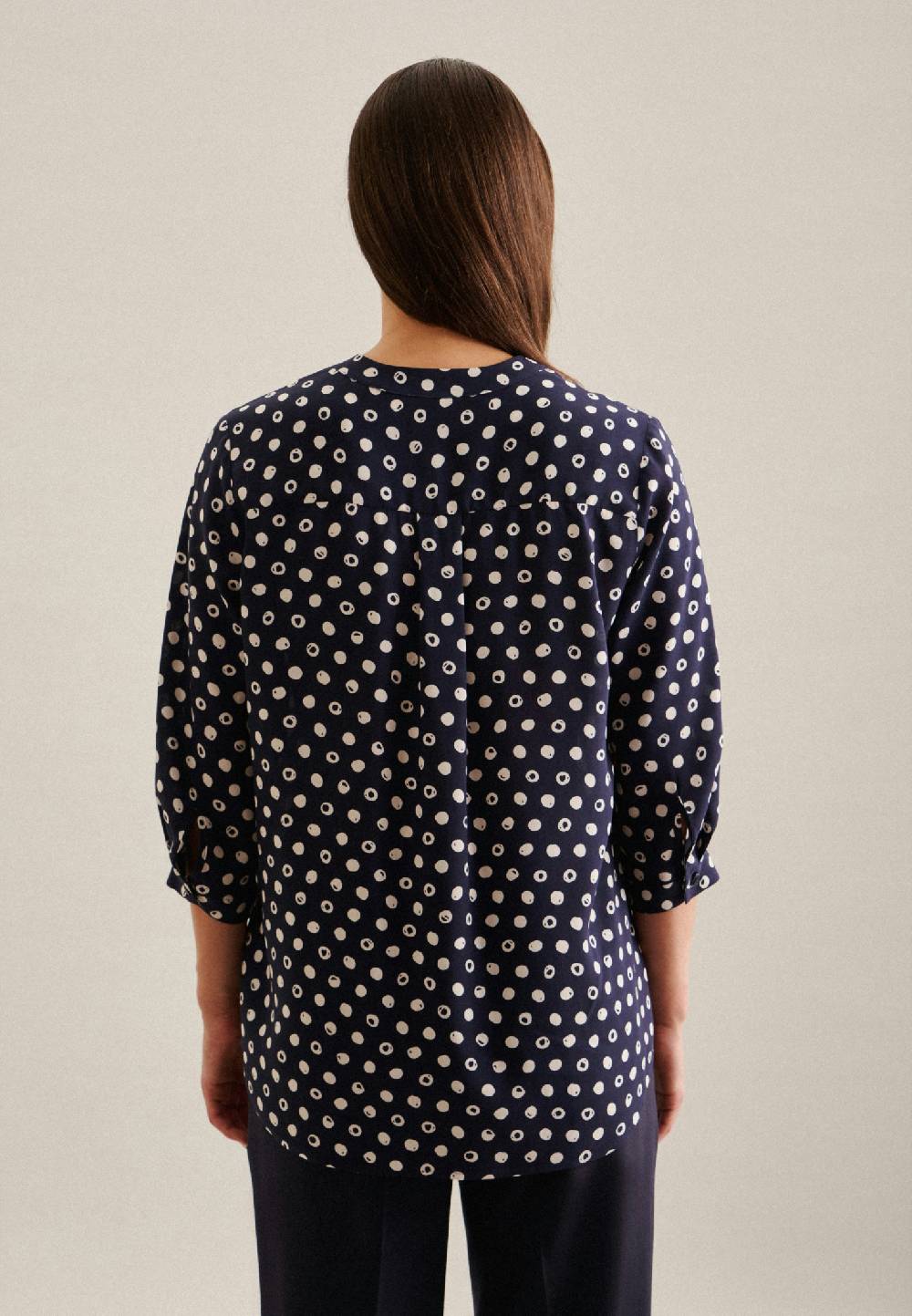 Studio Seidensticker 3/4-Arm Krepp Stehkragenbluse