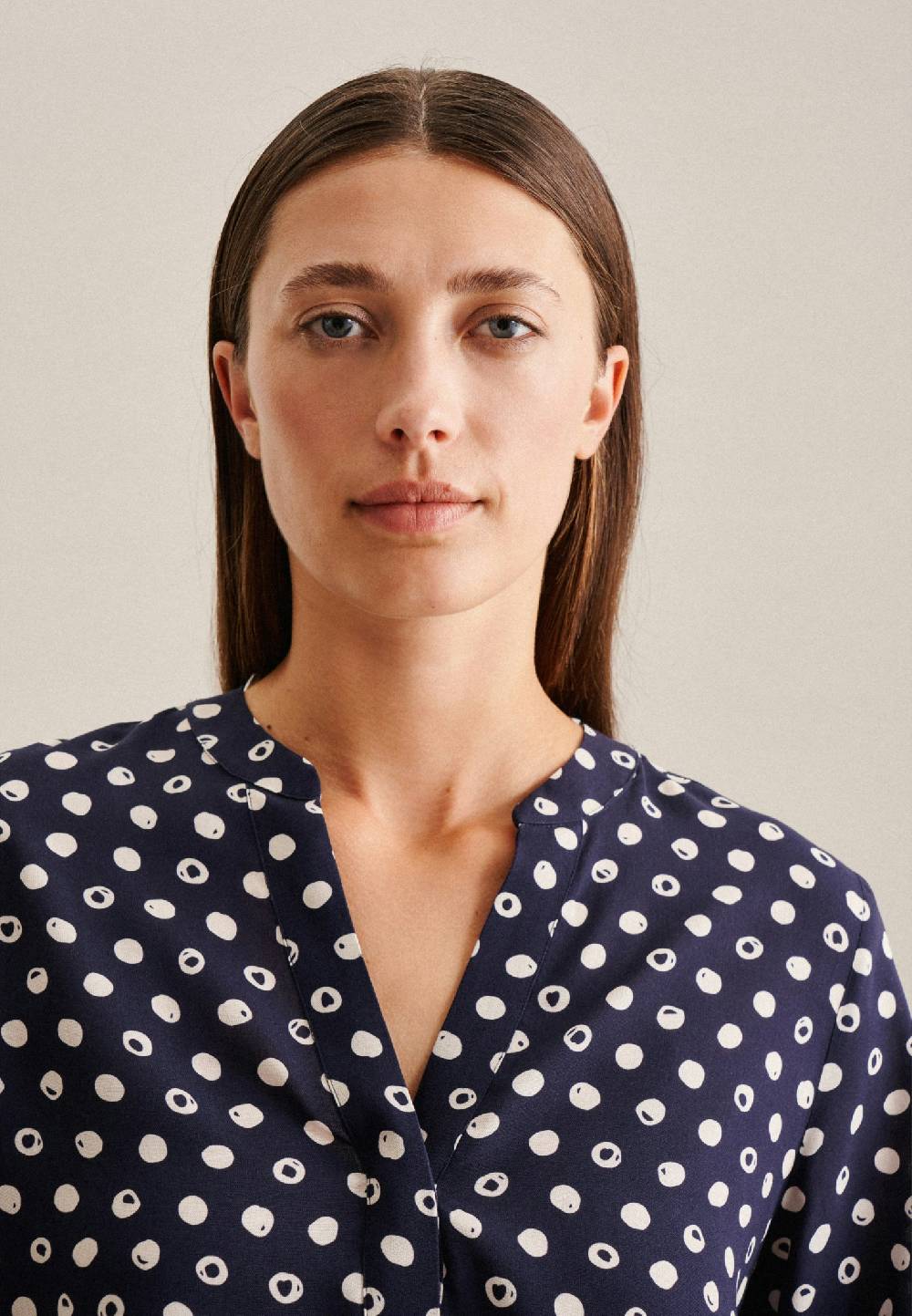 Studio Seidensticker 3/4-Arm Krepp Stehkragenbluse