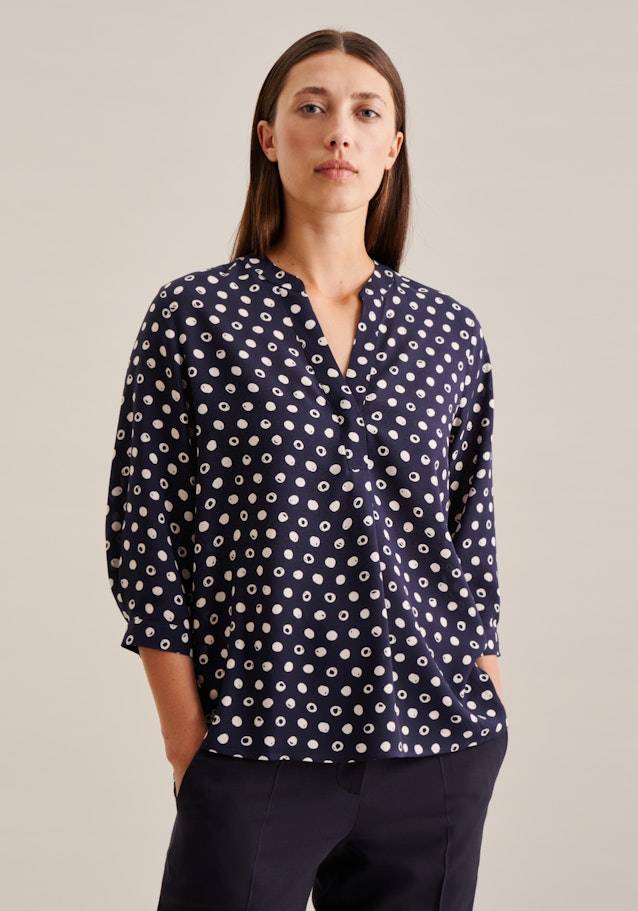 Studio Seidensticker 3/4-Arm Krepp Stehkragenbluse