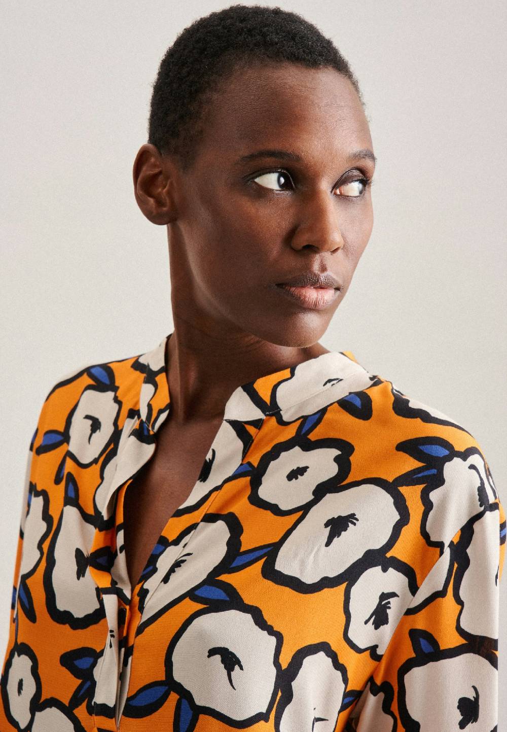 Studio Seidensticker Krepp Stehkragenbluse