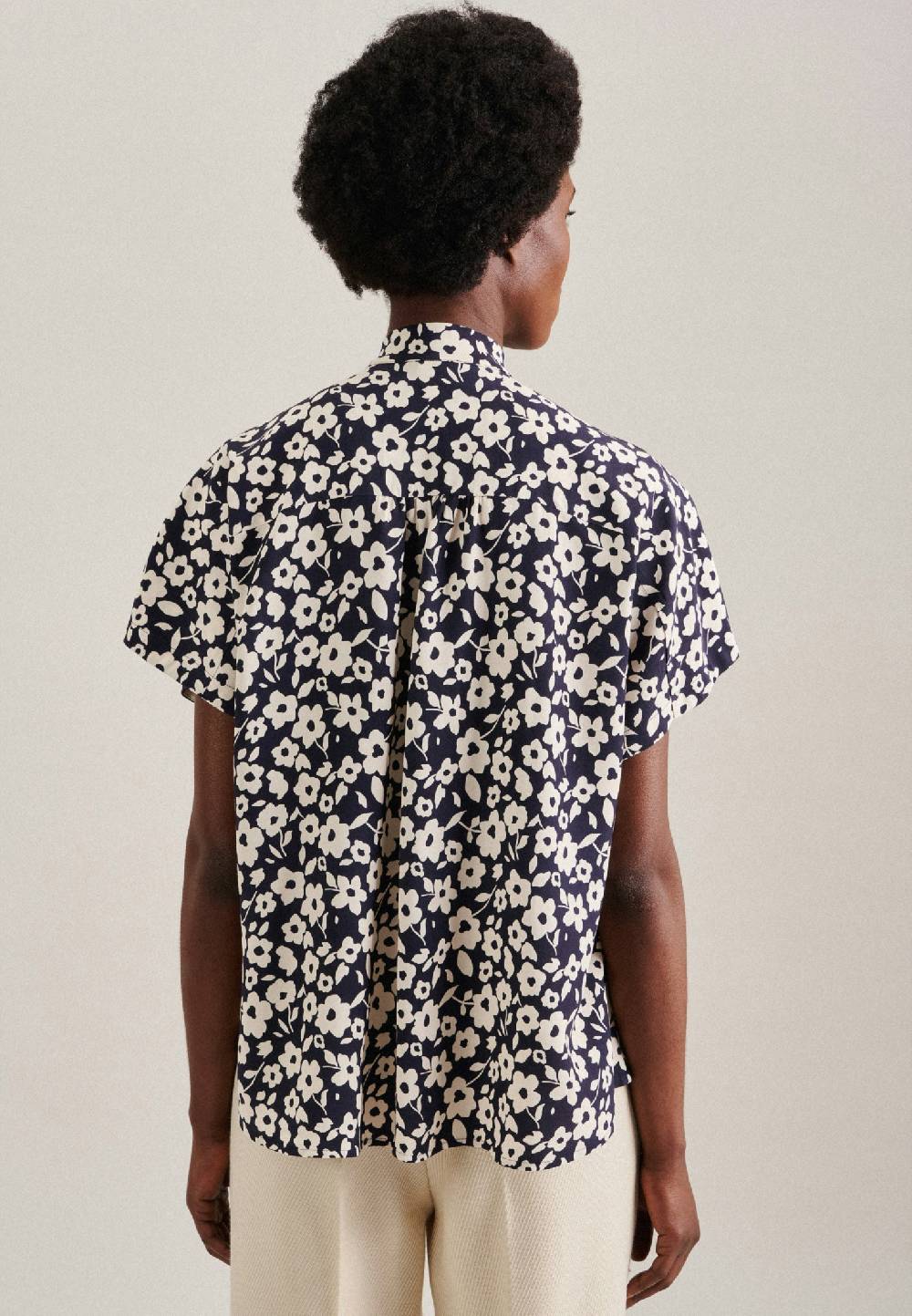 Studio Seidensticker Kurzarm Krepp Schluppenbluse