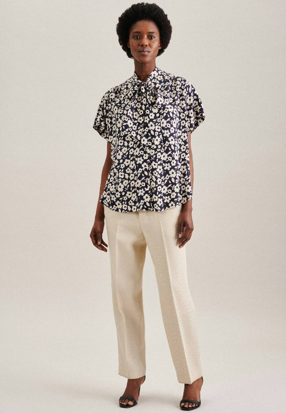 Studio Seidensticker Kurzarm Krepp Schluppenbluse