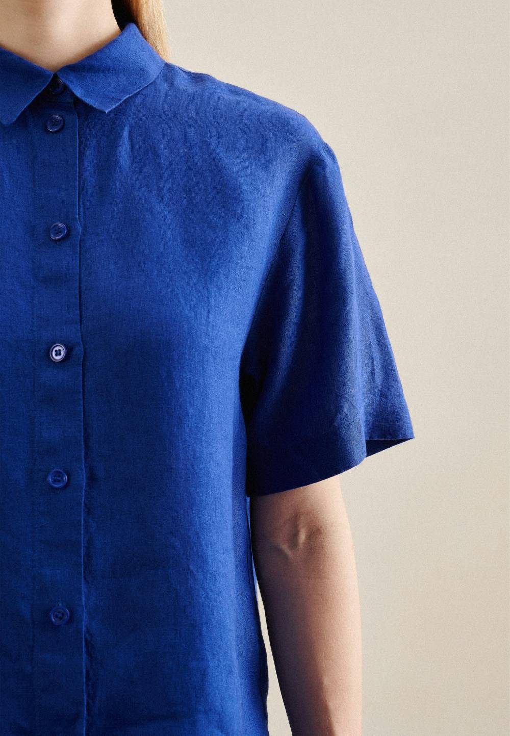 Studio Seidensticker Kurzarm Leinen Hemdbluse