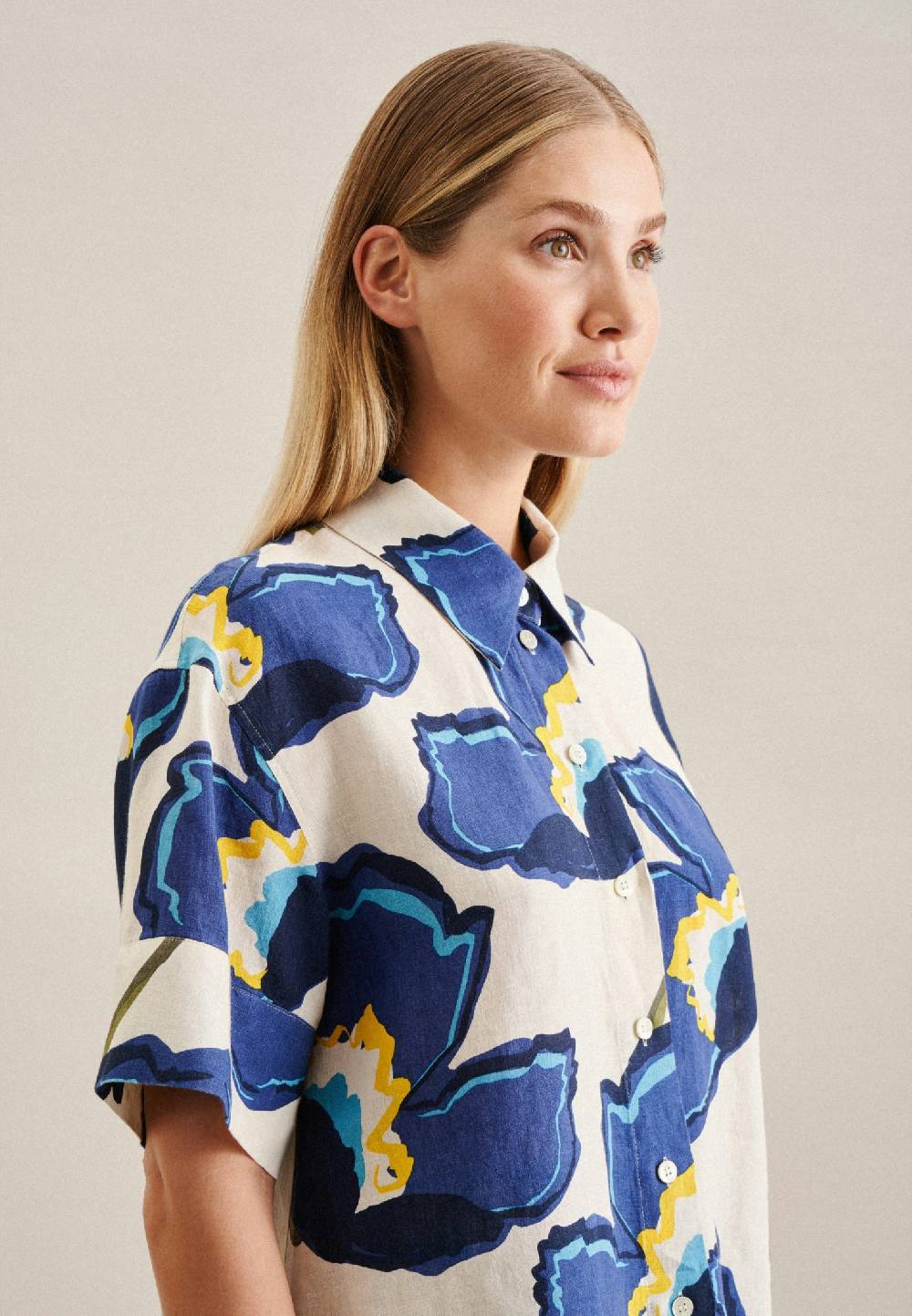 Studio Seidensticker Kurzarm Leinen Hemdbluse