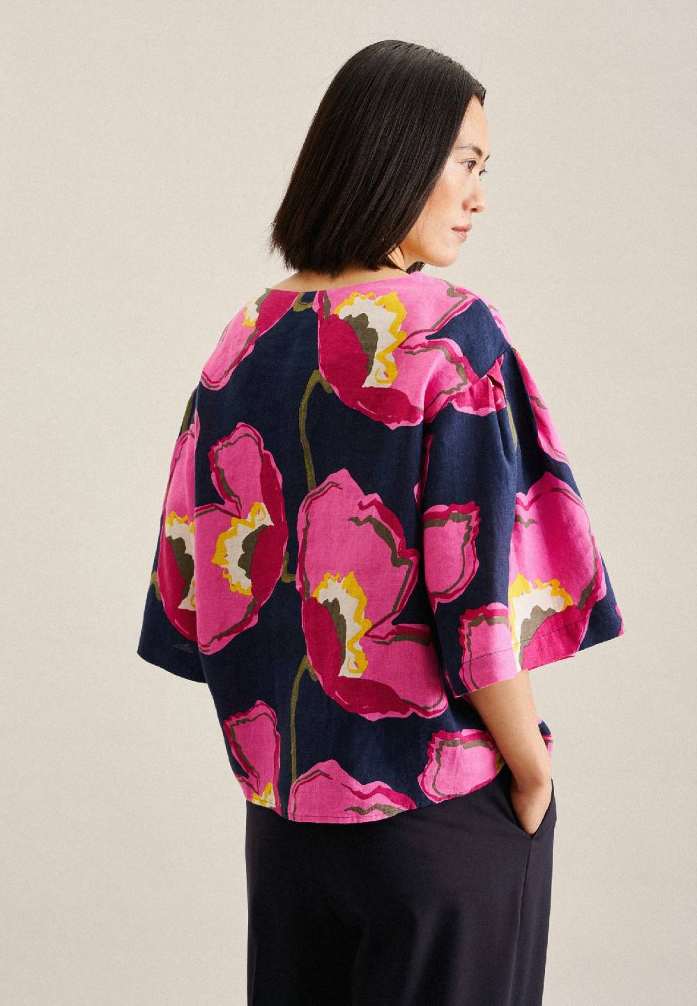 Studio Seidensticker Kurzarm Leinen Shirt