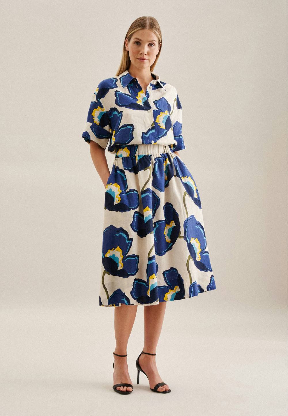 Studio Seidensticker Leinen Midi Rock