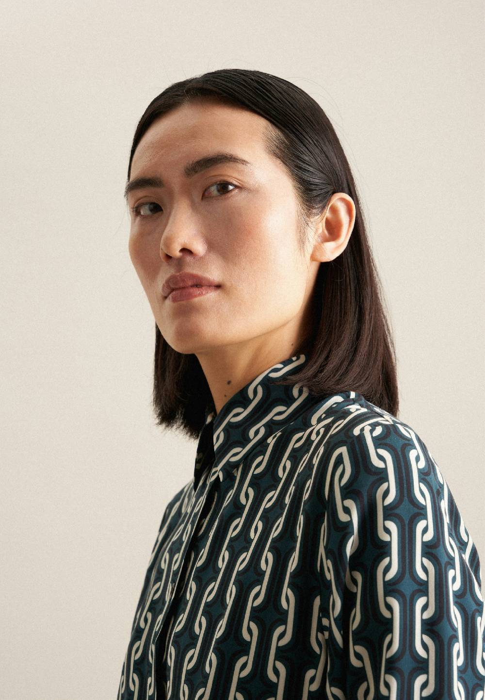 Studio Seidensticker Leinwandbindung Midi Kleid