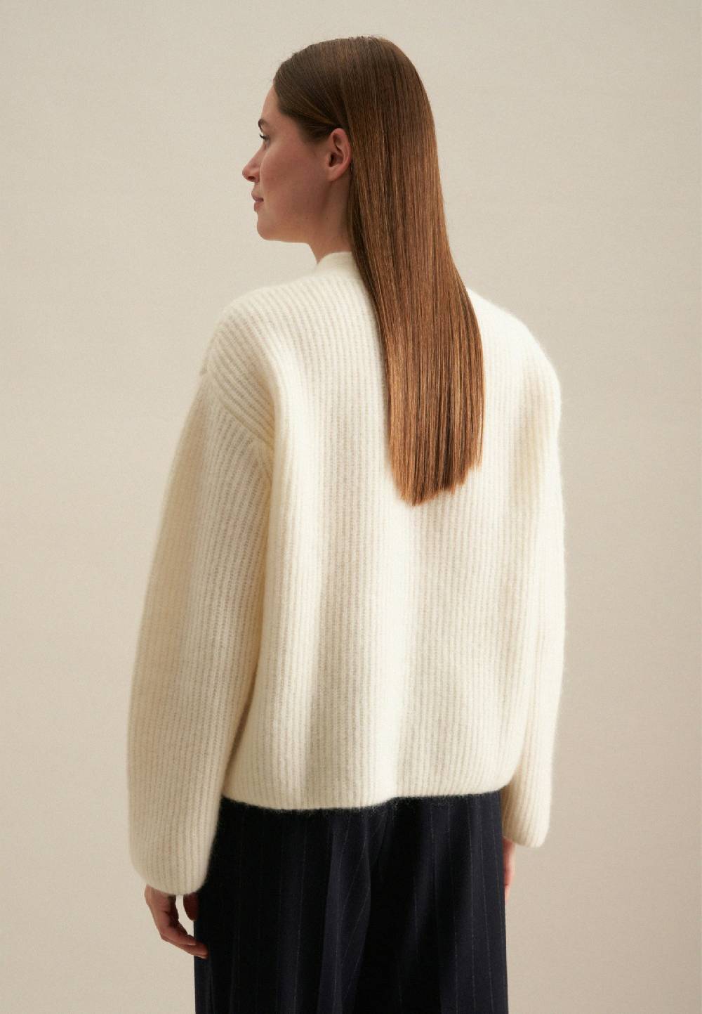 Studio Seidensticker V-Neck Strick-Jacke Oversized