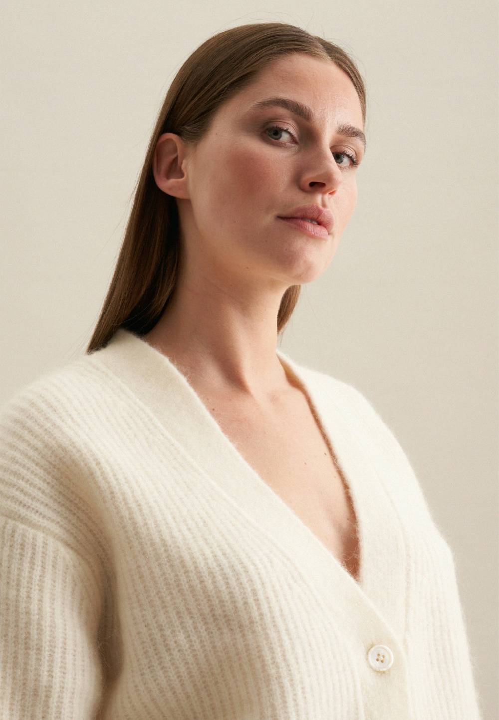 Studio Seidensticker V-Neck Strick-Jacke Oversized