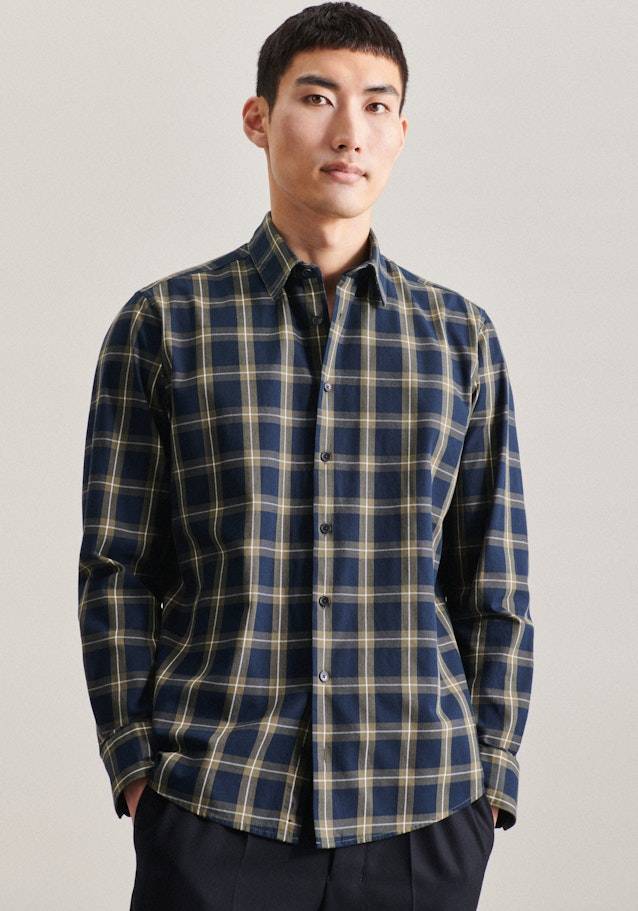 Studio Seidensticker Twill Casual Hemd in Regular mit Kentkragen