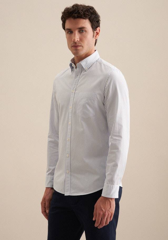 Studio Seidensticker Twill Casual Hemd in Slim mit Button-Down-Kragen
