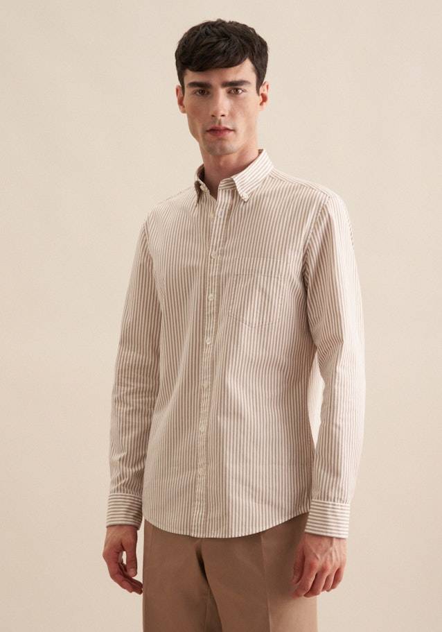 Studio Seidensticker Twill Casual Hemd in Slim mit Button-Down-Kragen