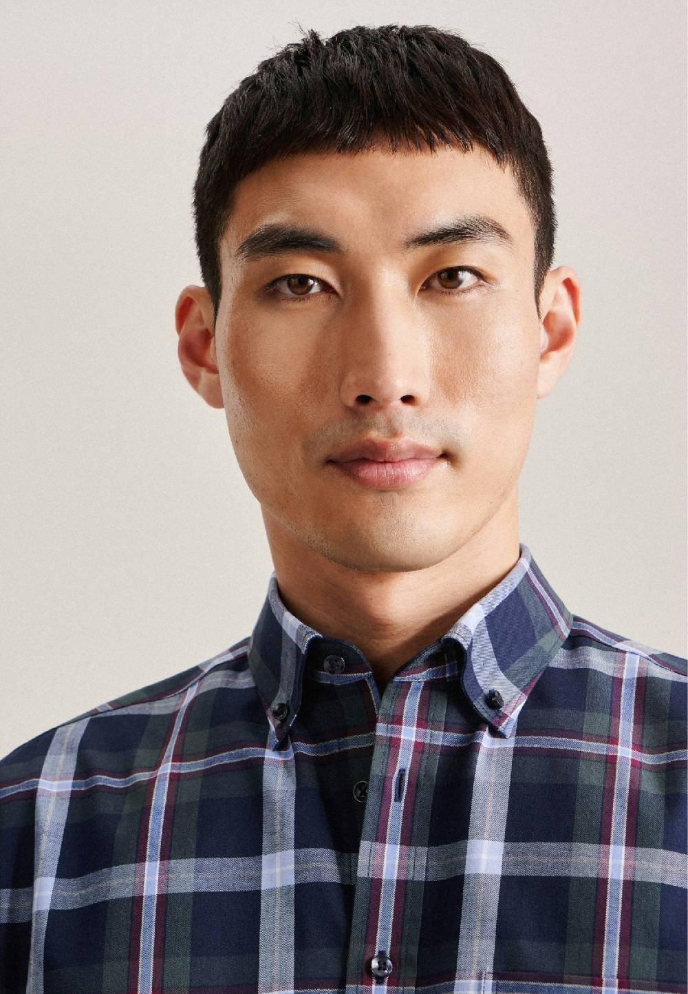 Studio Seidensticker Twill Flanellhemd In Regular Mit Button-Down-Kragen