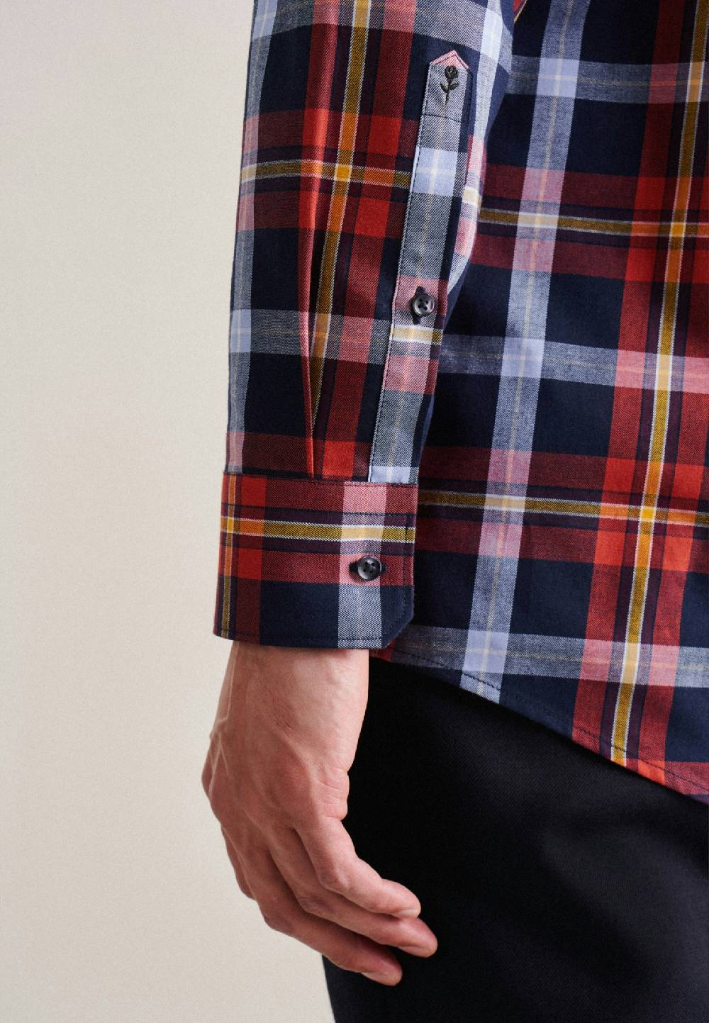 Studio Seidensticker Twill Flanellhemd In Regular Mit Button-Down-Kragen