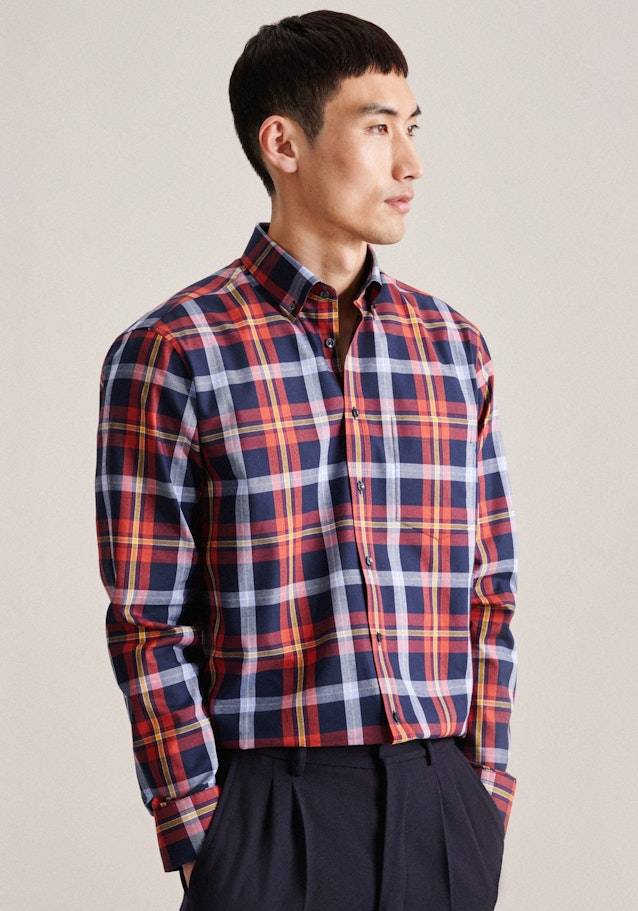 Studio Seidensticker Twill Flanellhemd in Regular mit Button-Down-Kragen